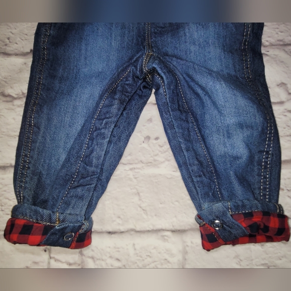 Oshkosh Infant Girl's Buffalo Plaid Print Bodysuit & Denim Jumper - Picture 9 of 9